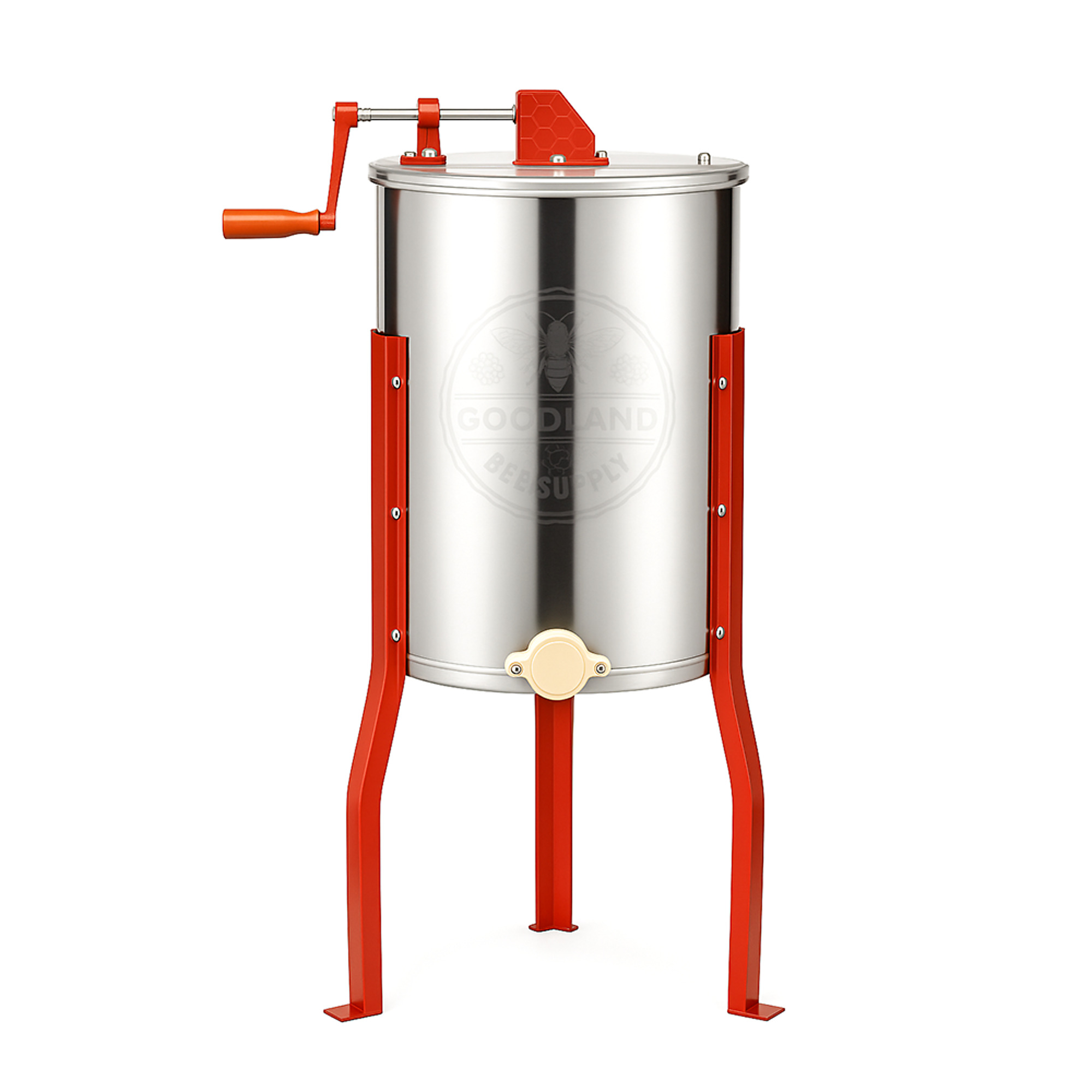 GoodLand Bee Supply HE3MAN 3 Frame Beekeeping 304 Stainless Steel Drum Honey Extractor With Stand - Manual